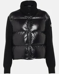 Moncler Daunenjacke mit Wolle Schwarz