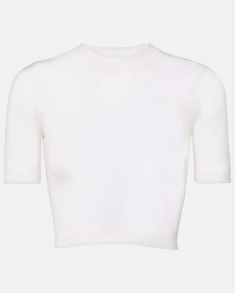 Alaïa Alaïa Cropped-Top aus Kaschmir Weiß