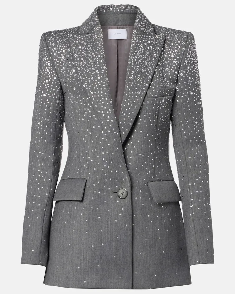 Alex Perry Blazer mit Kristallen Grau