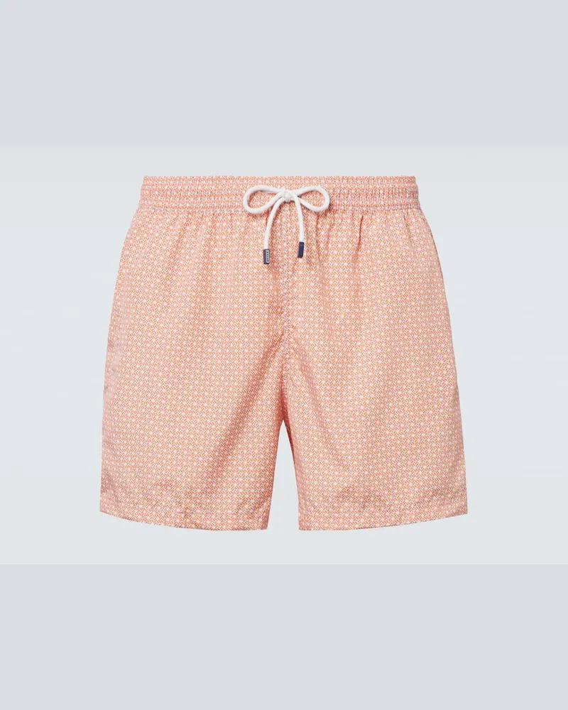 Fedeli Bedruckte Badeshorts Madeira Orange