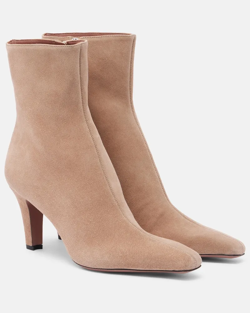 Paris Texas Ankle Boots Belle aus Veloursleder Beige