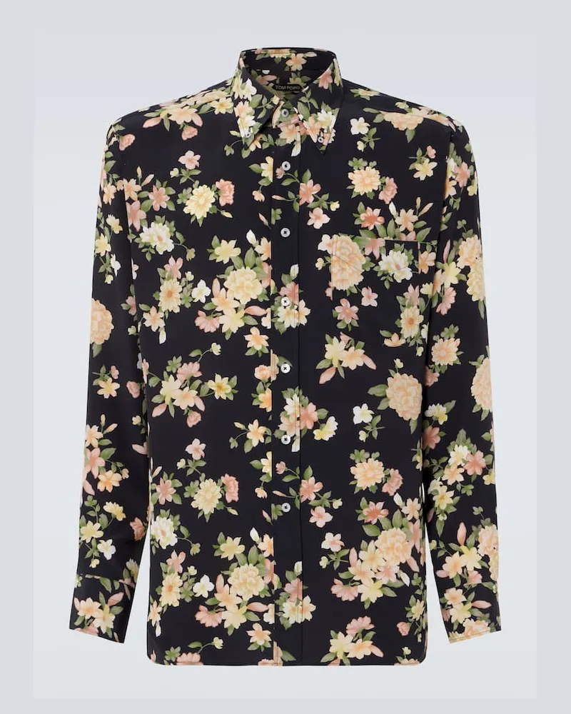 Tom Ford Hemd aus Crêpe de Chine aus Seide Multicolor