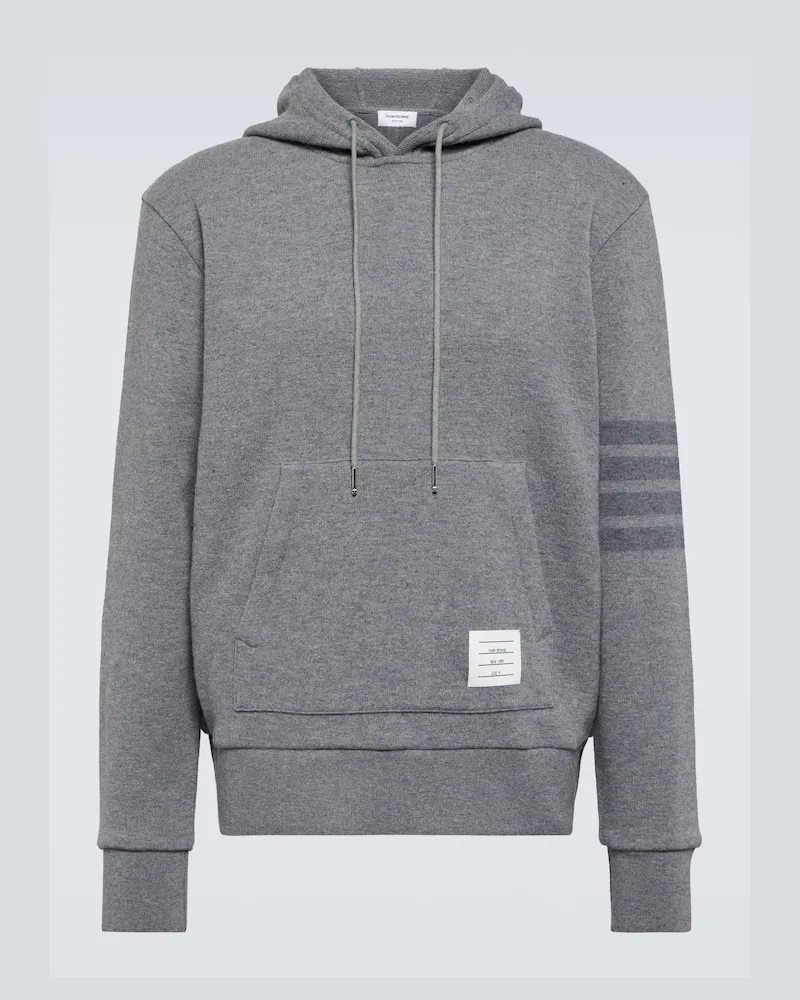 Thom Browne Hoodie 4-Bar aus Schurwolle Grau