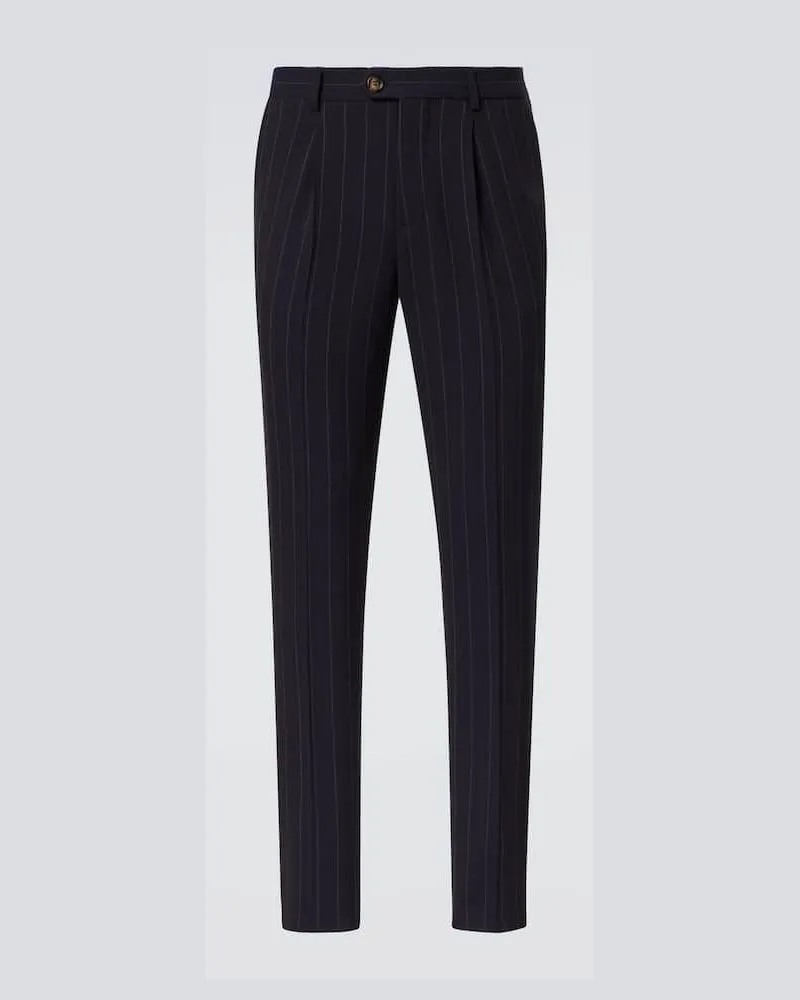 Brunello Cucinelli Gerade Hose aus Wolle Blau