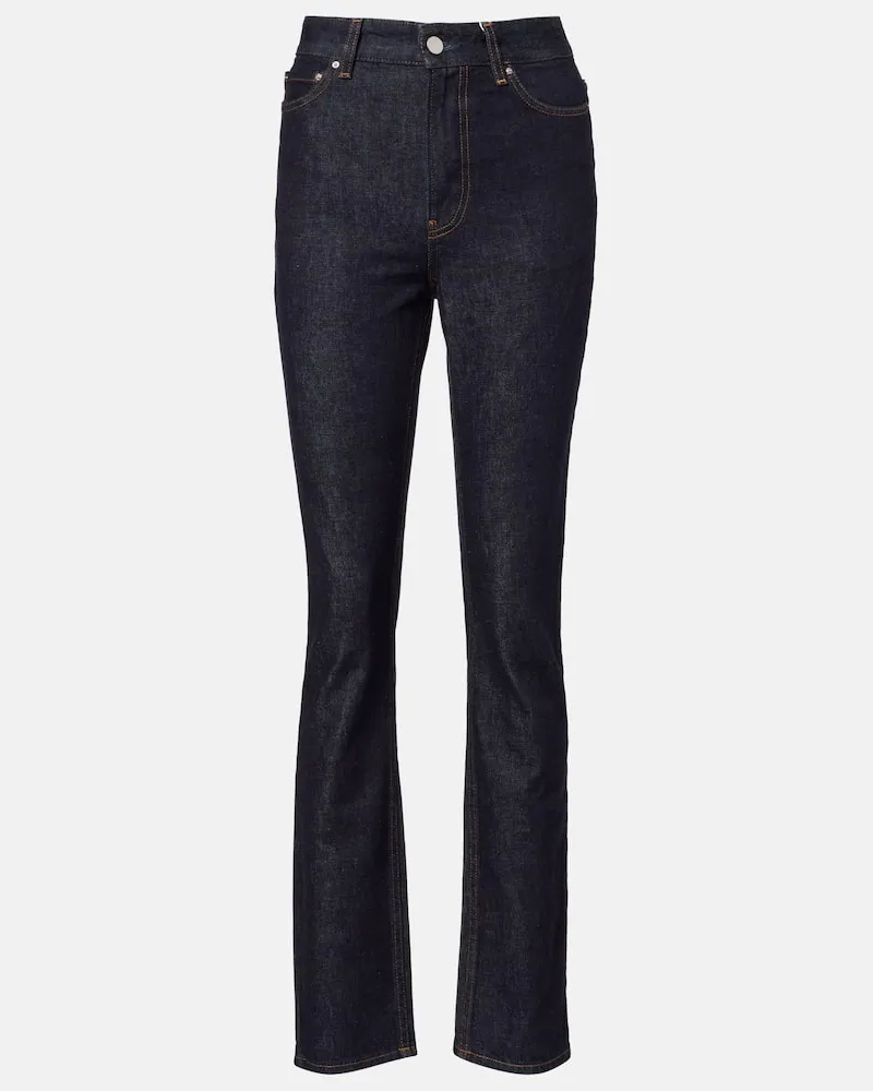 Totême High-Rise Slim Jeans Blau
