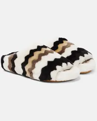 Chloé Chloe Pantoletten Saam aus Shearling Multicolor