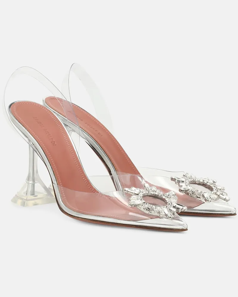 Amina Muaddi Verzierte Slingback-Pumps Begum Weiã