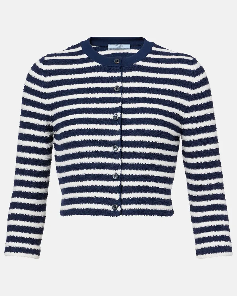 Prada Cardigan aus Bouclé Blau