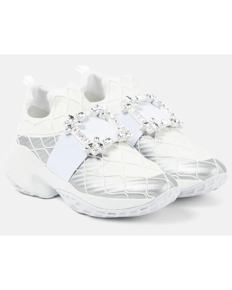 Roger Vivier Verzierte Sneakers Viv' Run Silber