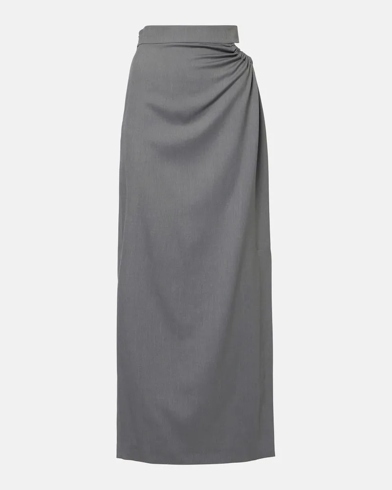 Max Mara Maxirock aus Wolle, Mohair und Seide Grau