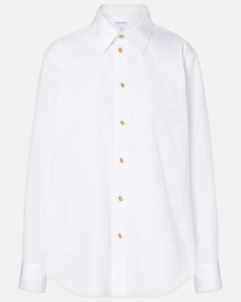 Bottega Veneta Hemd Knot aus Baumwollpopeline Weiß