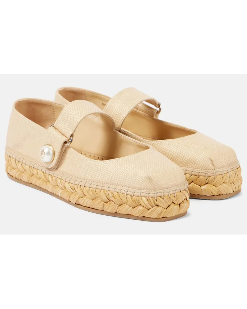 Jimmy Choo Espadrilles Fayence aus Canvas Nude