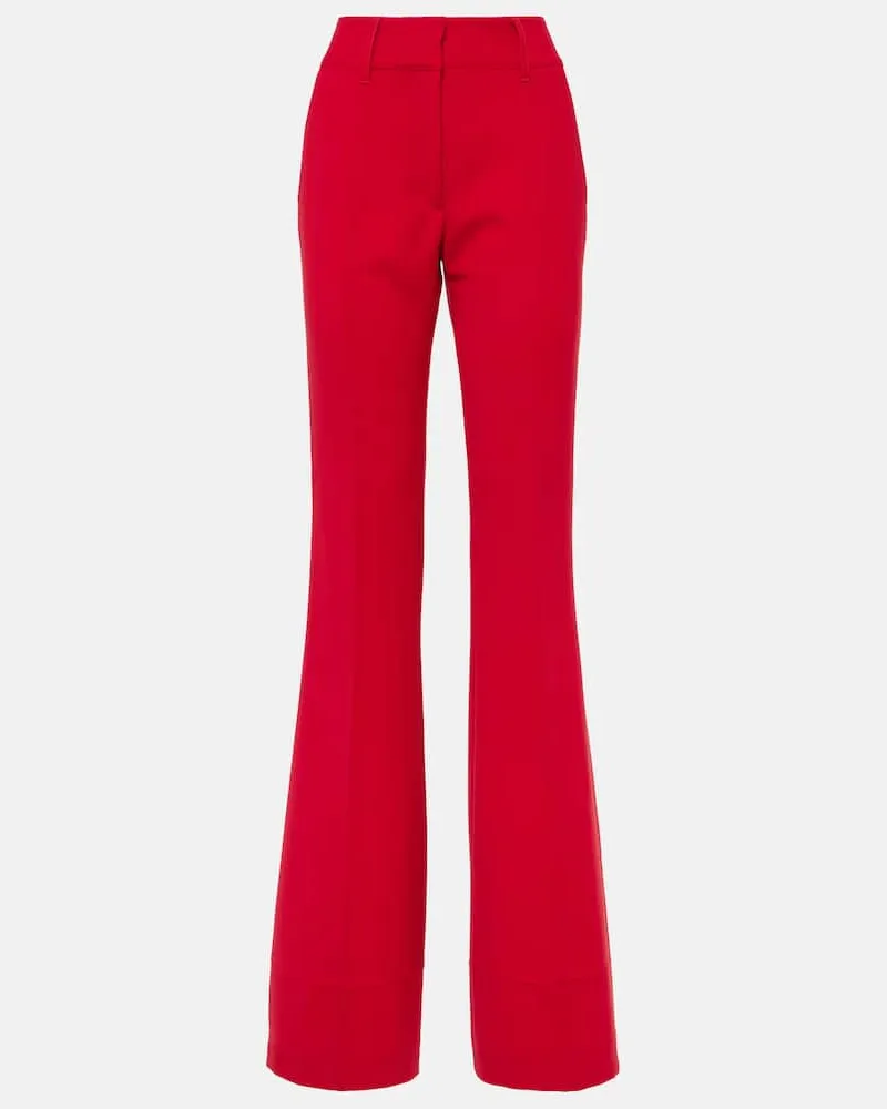 Gabriela Hearst Schlaghose aus Wolle Rot