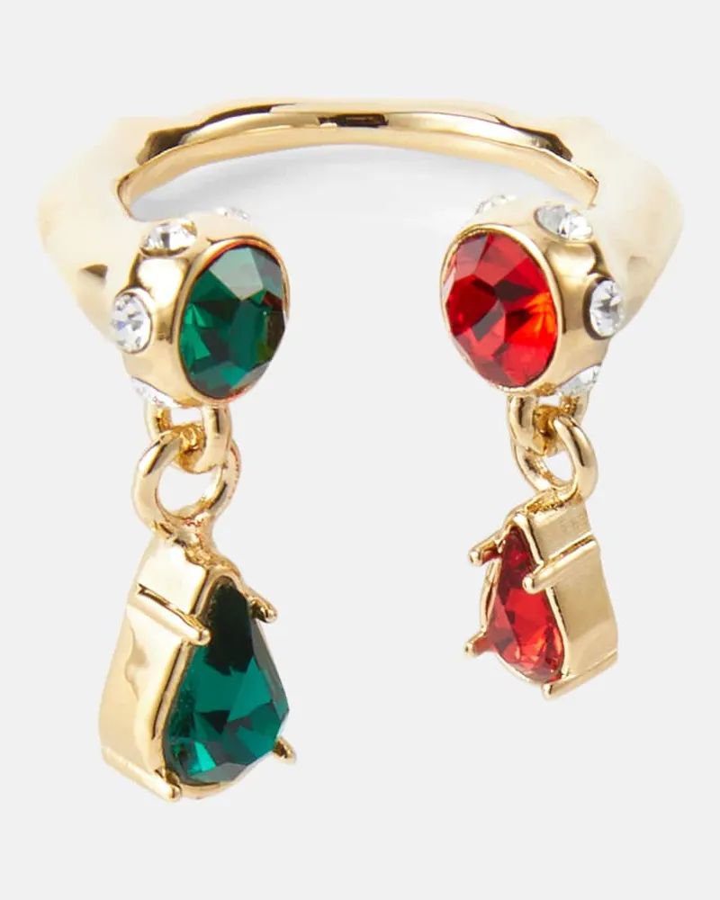 Paco Rabanne Ring mit Kristallen Gold
