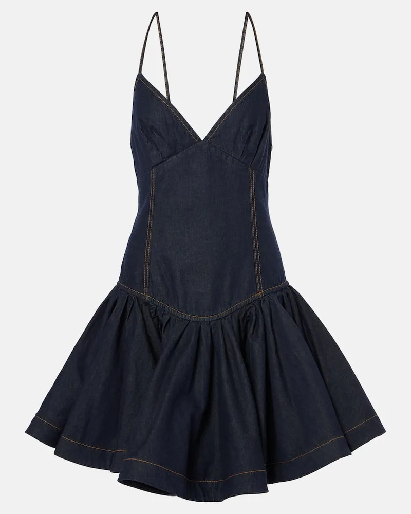Zimmermann Minikleid Crush aus Denim Blau