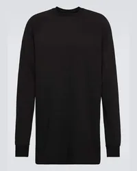 Rick Owens Pullover Baseball aus Baumwoll-Jersey Schwarz