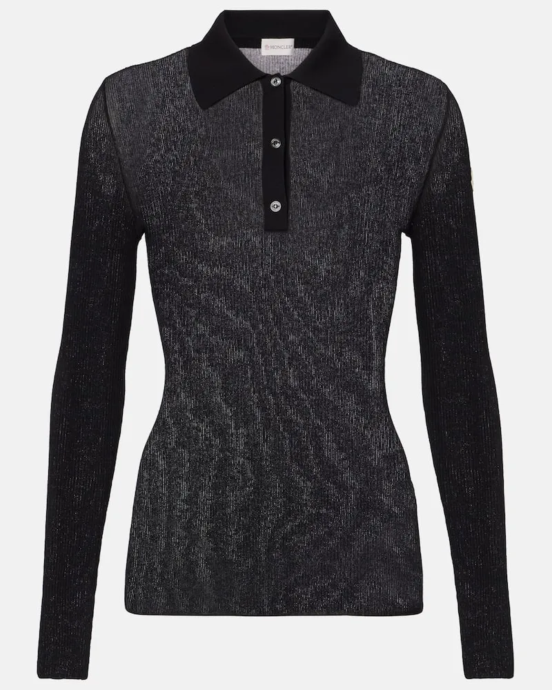 Moncler Polohemd aus einem Baumwollgemisch Schwarz