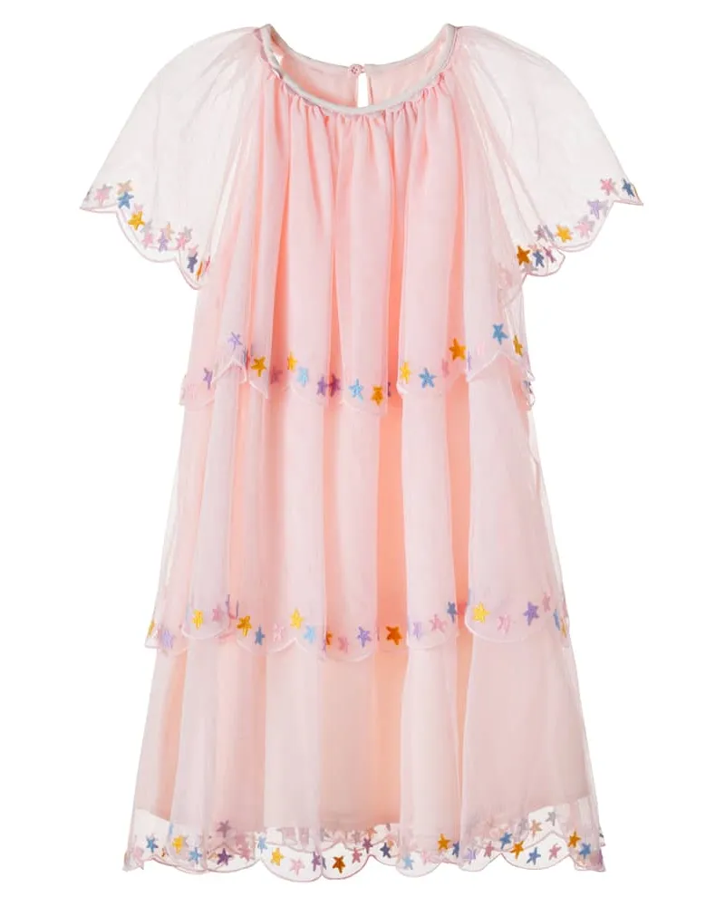 Stella McCartney Kids Besticktes Kleid aus Tüll Rosa