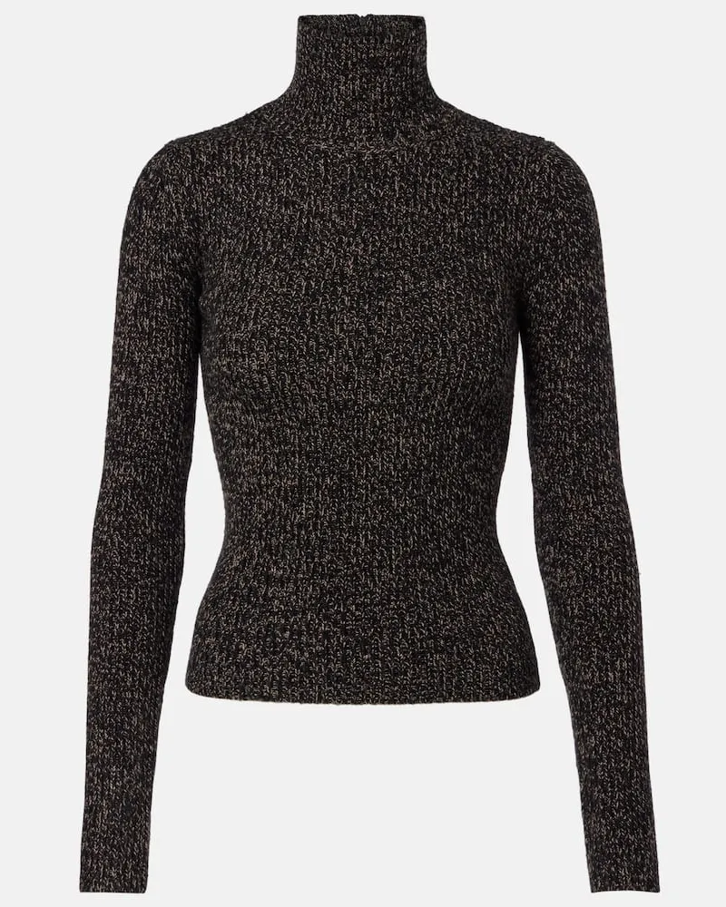 Max Mara Rollkragenpullover aus einem Wollgemisch Schwarz