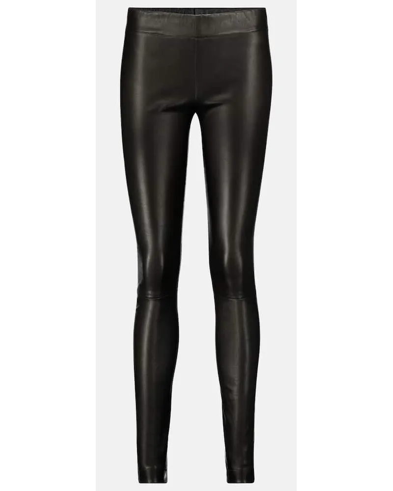 The Row Leggings Moto aus Leder Schwarz