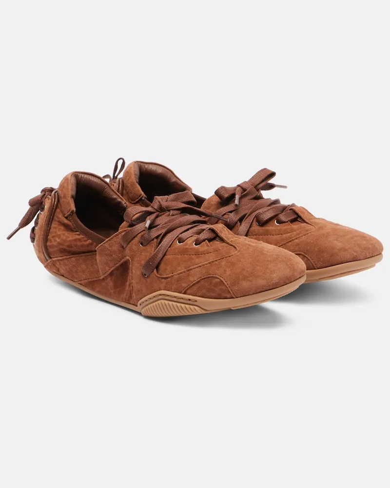 Acne Studios Slip-Ons aus Veloursleder Braun