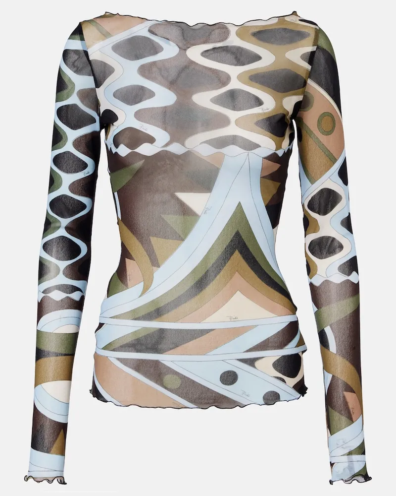 Emilio Pucci Top Vivara aus Tüll Multicolor