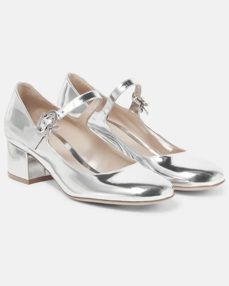 Gianvito Rossi Pumps Mary Jane aus Leder Silber