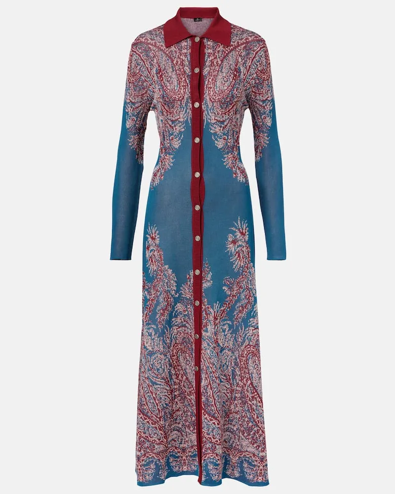Etro Hemdblusenkleid aus Jersey Multicolor