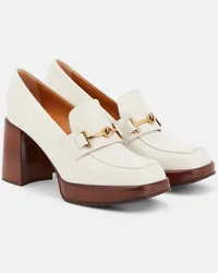 TOD'S Loafer-Pumps Double T aus Leder Weiss