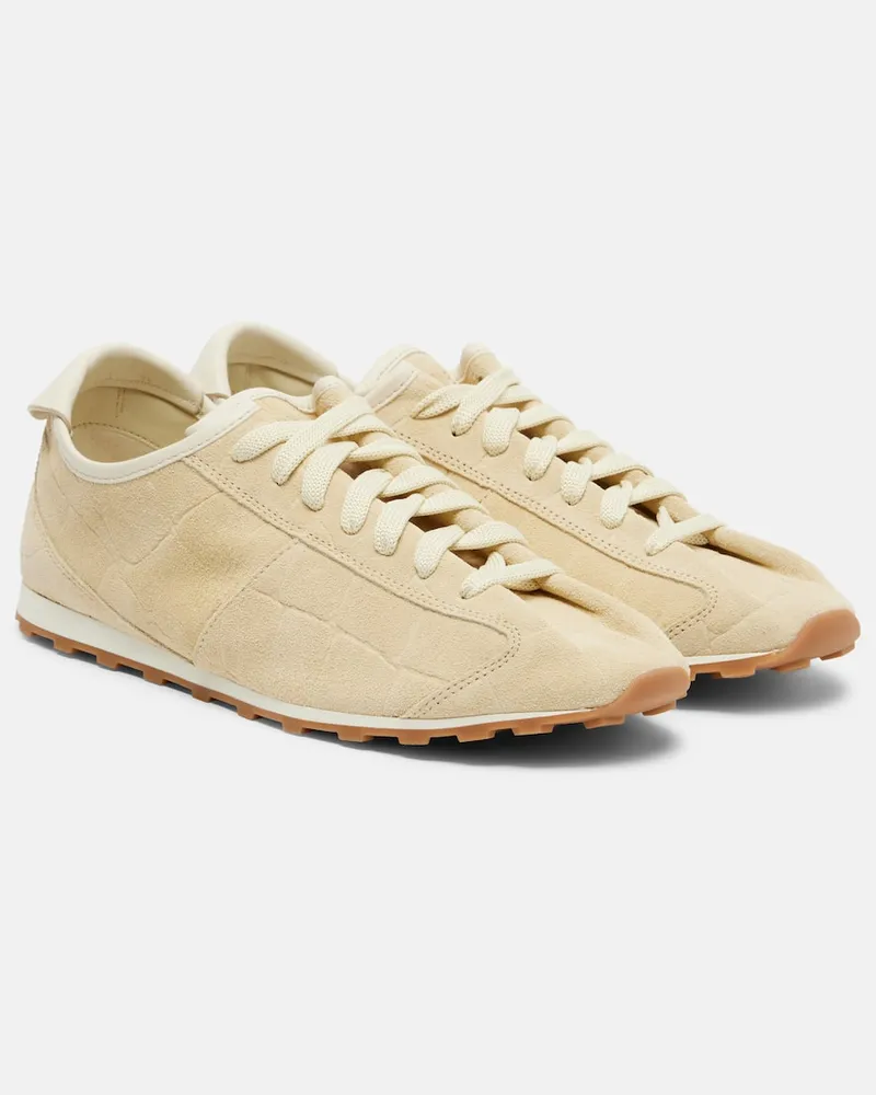 Jacquemus Sneakers Tennis aus Veloursleder Beige
