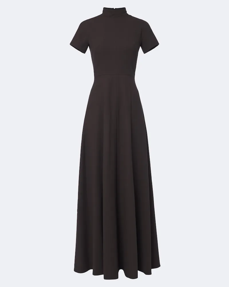 EMILIA WICKSTEAD Midikleid Malinda aus Woll-Crêpe Braun
