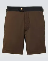 Tom Ford Badeshorts aus Popeline Braun