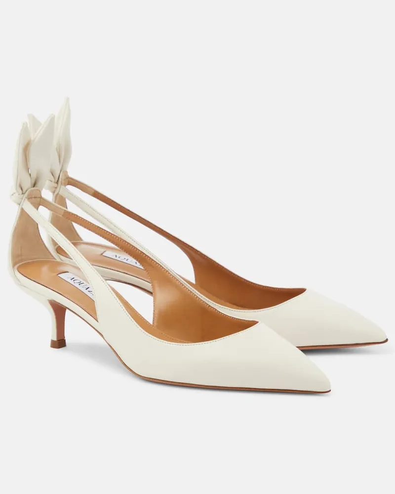 Aquazzura Pumps Bow Tie 50 aus Leder Weiß