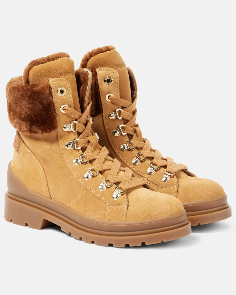 Bogner Schnürstiefel St. Moritz aus Veloursleder Beige