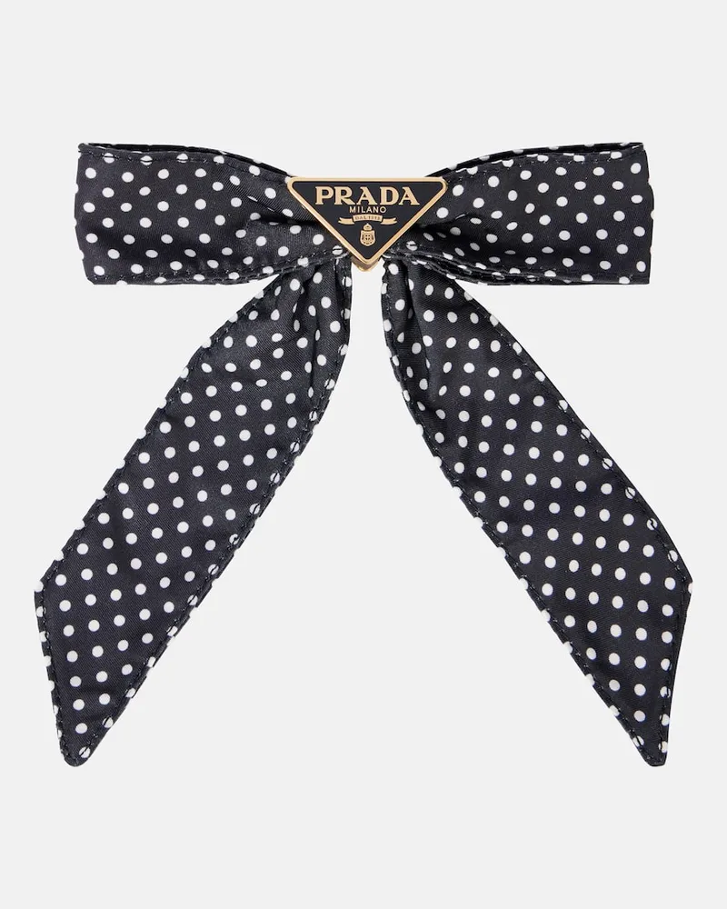 Prada Haarspange mit Schleifendetail Schwarz