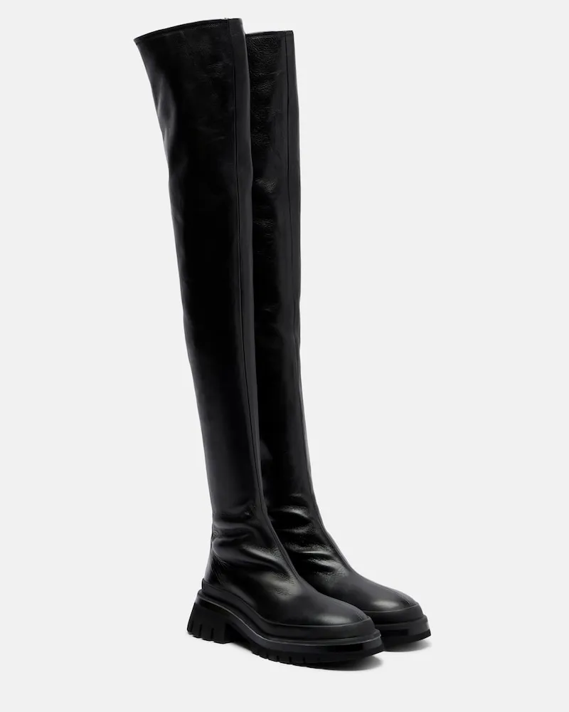 KHAITE Overknee-Stiefel Fallon aus Leder Schwarz