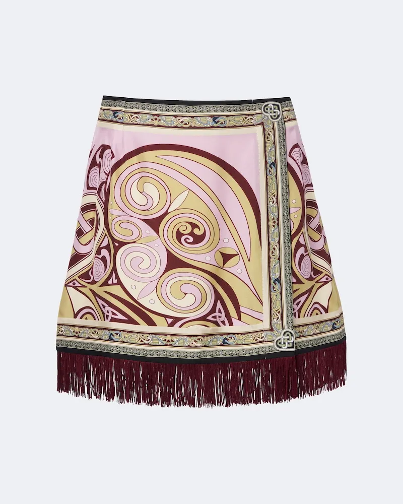 La DoubleJ Minirock Kells aus Seiden-Twill Multicolor