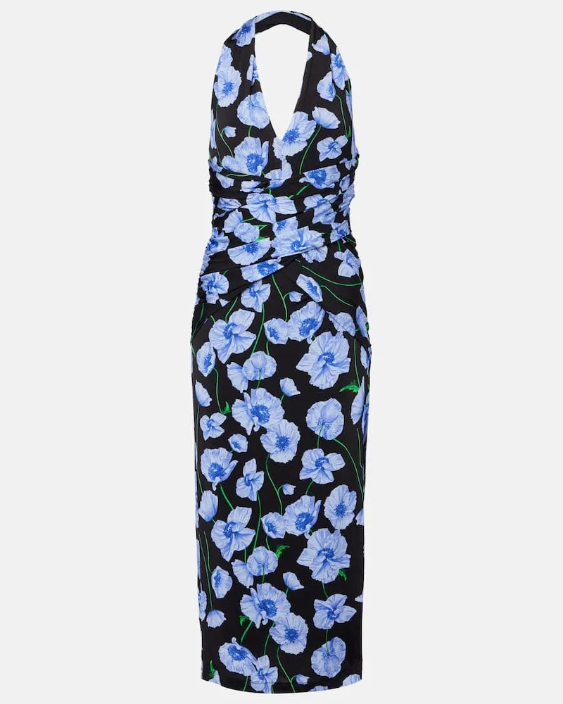 Carolina Herrera New York Bedrucktes Midikleid Schwarz