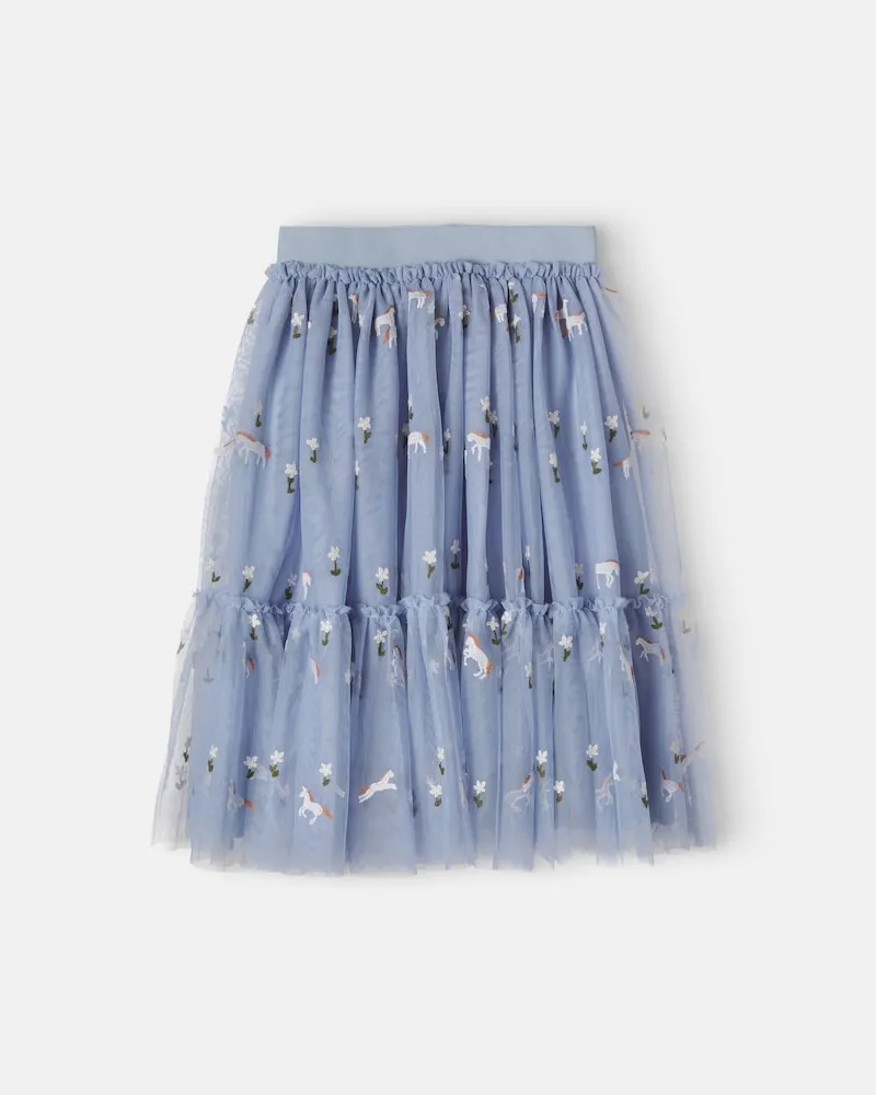 Stella McCartney Kids Bestickter Rock aus Tüll Blau