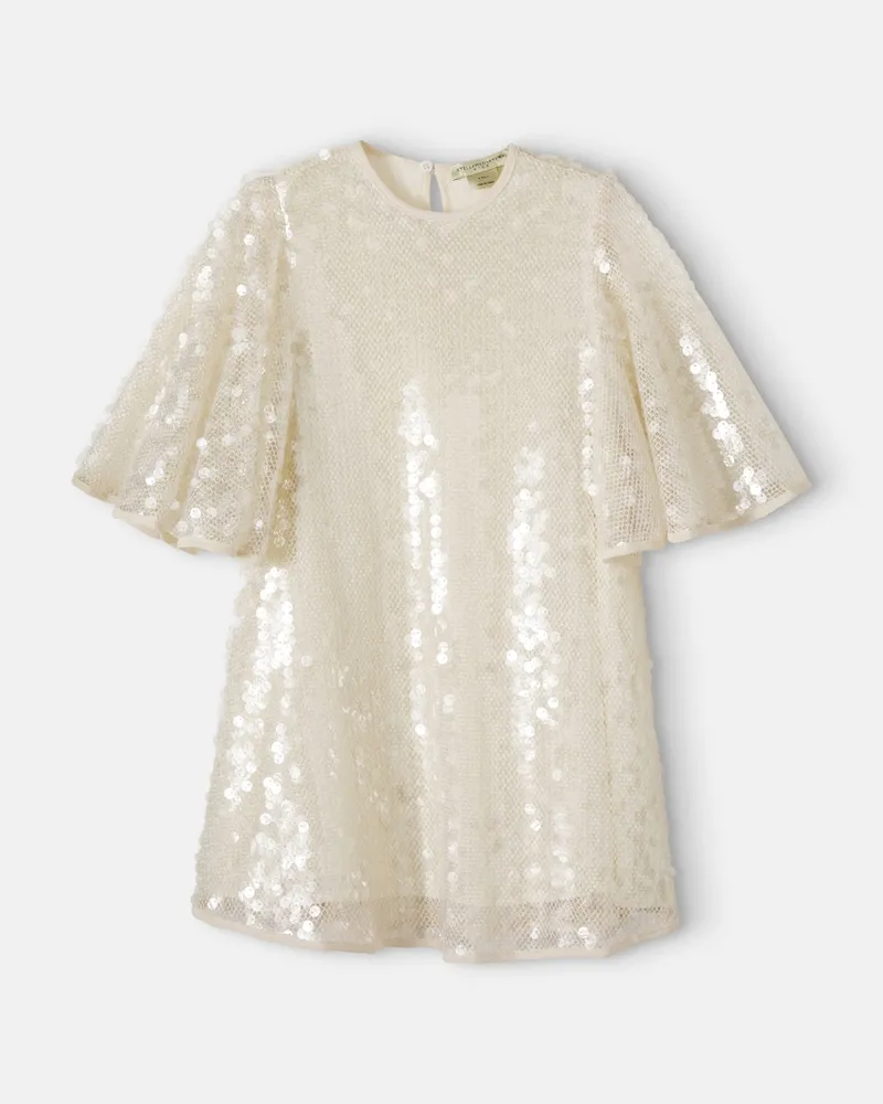 Stella McCartney Kids Kleid mit Pailletten Weiß