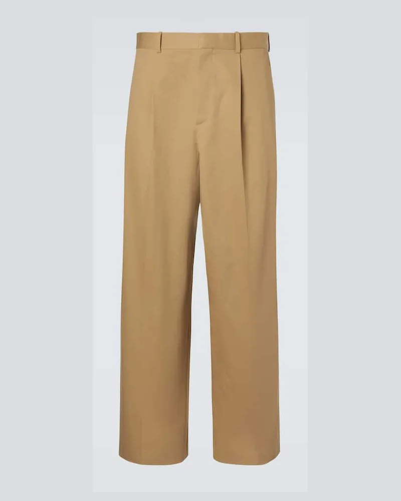 Loewe Weite Hose aus Baumwoll-Gabardine Beige