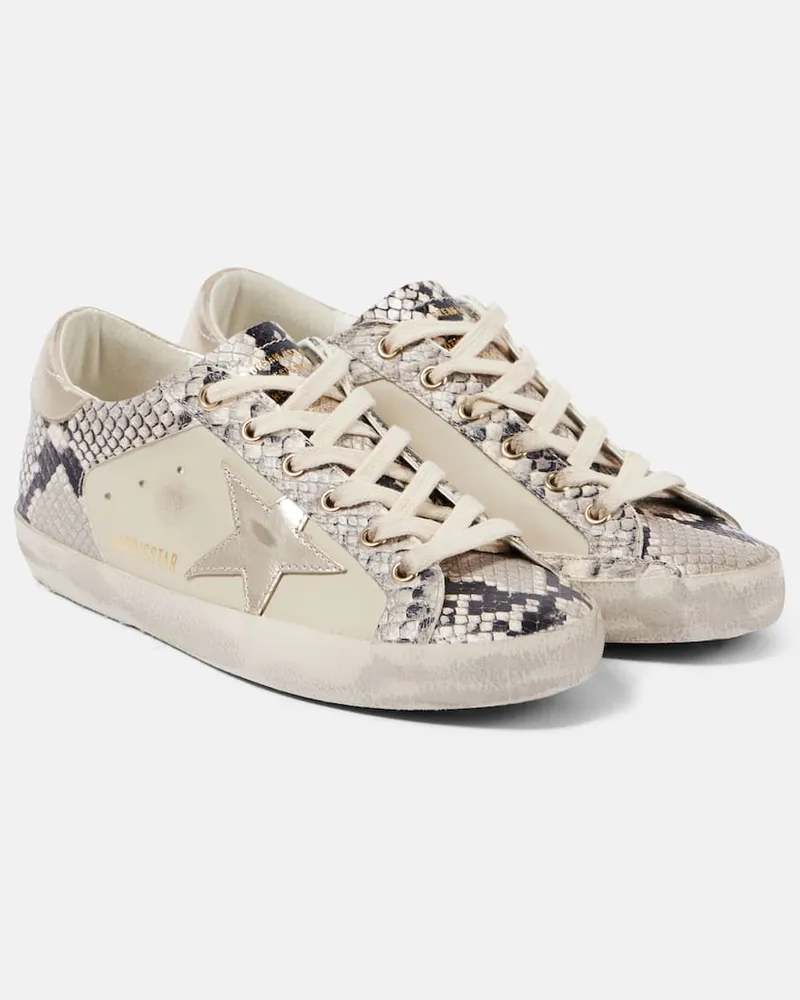 Golden Goose Bedruckte Sneakers Super-Star aus Leder Multicolor