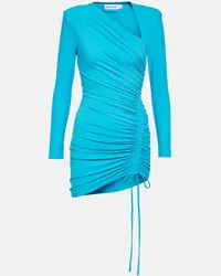 Self-Portrait Minikleid aus Jersey Blau