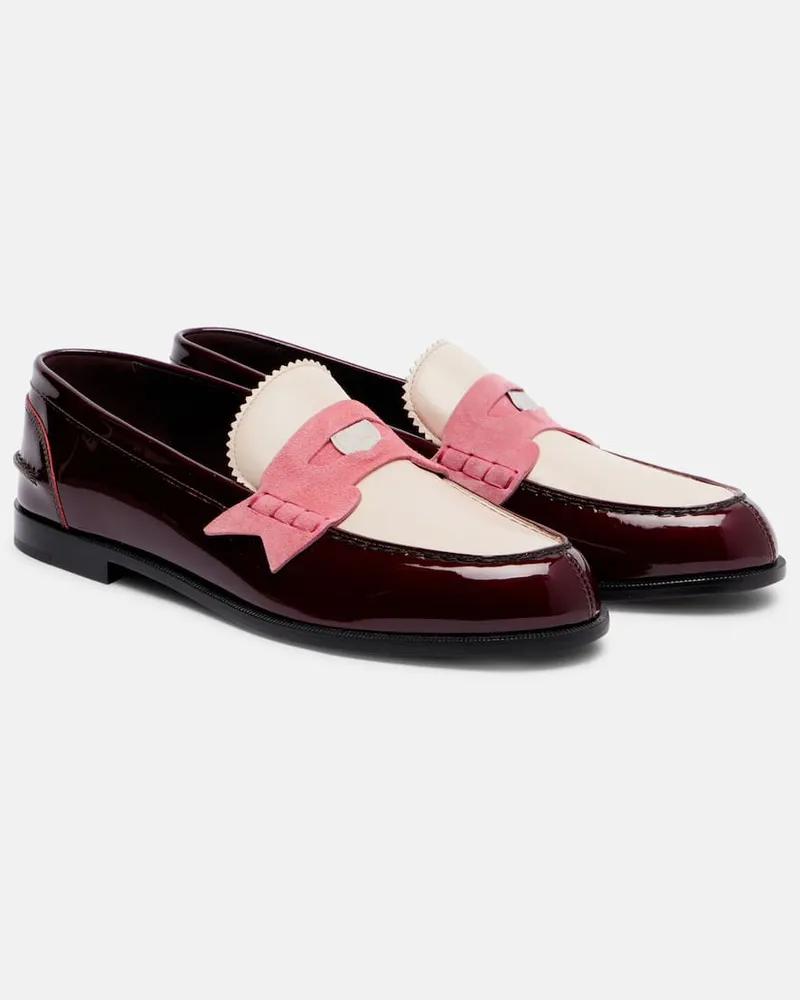 Christian Louboutin Loafers Penny aus Leder Burgund