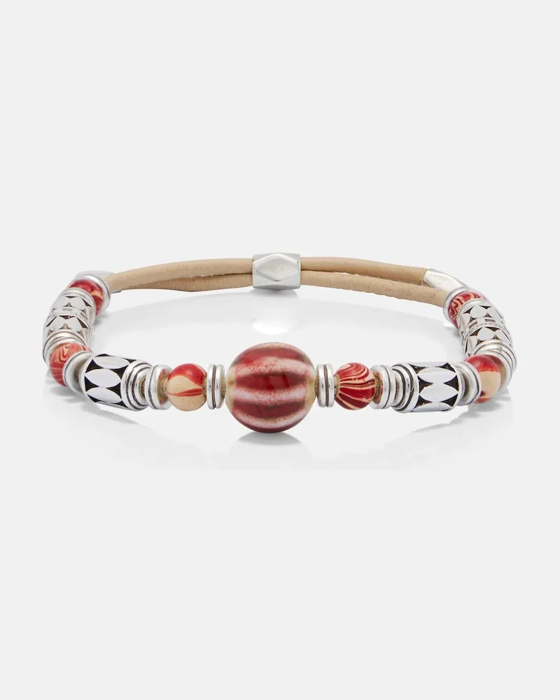 Isabel Marant Armband Janis mit Leder Silber