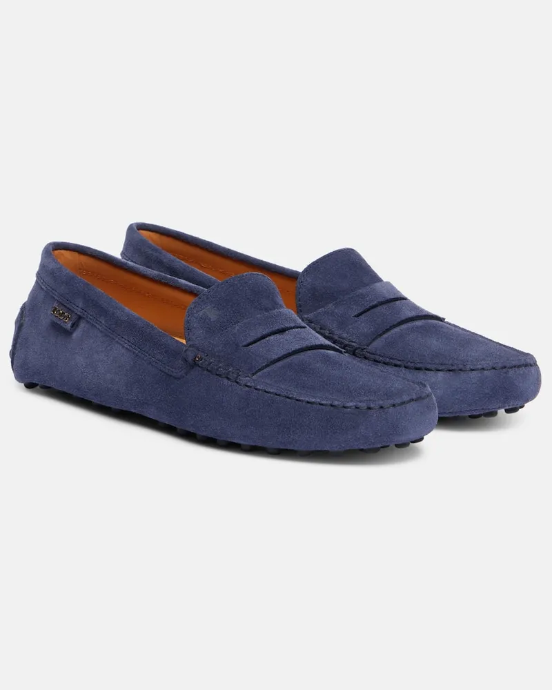 TOD'S Mokassins Gommino aus Veloursleder Blau