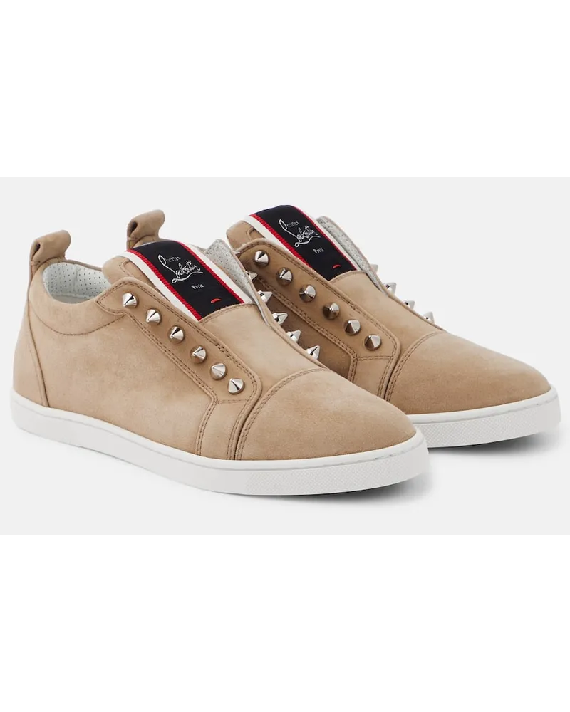 Christian Louboutin Sneakers Fav Fique A Vontade aus Veloursleder Beige