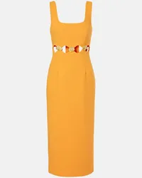 Rebecca Vallance Verziertes Midikleid Sirene Orange