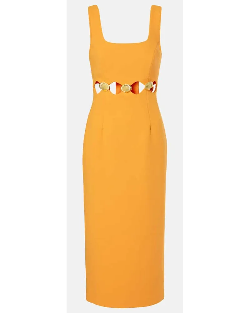Rebecca Vallance Verziertes Midikleid Sirene Orange