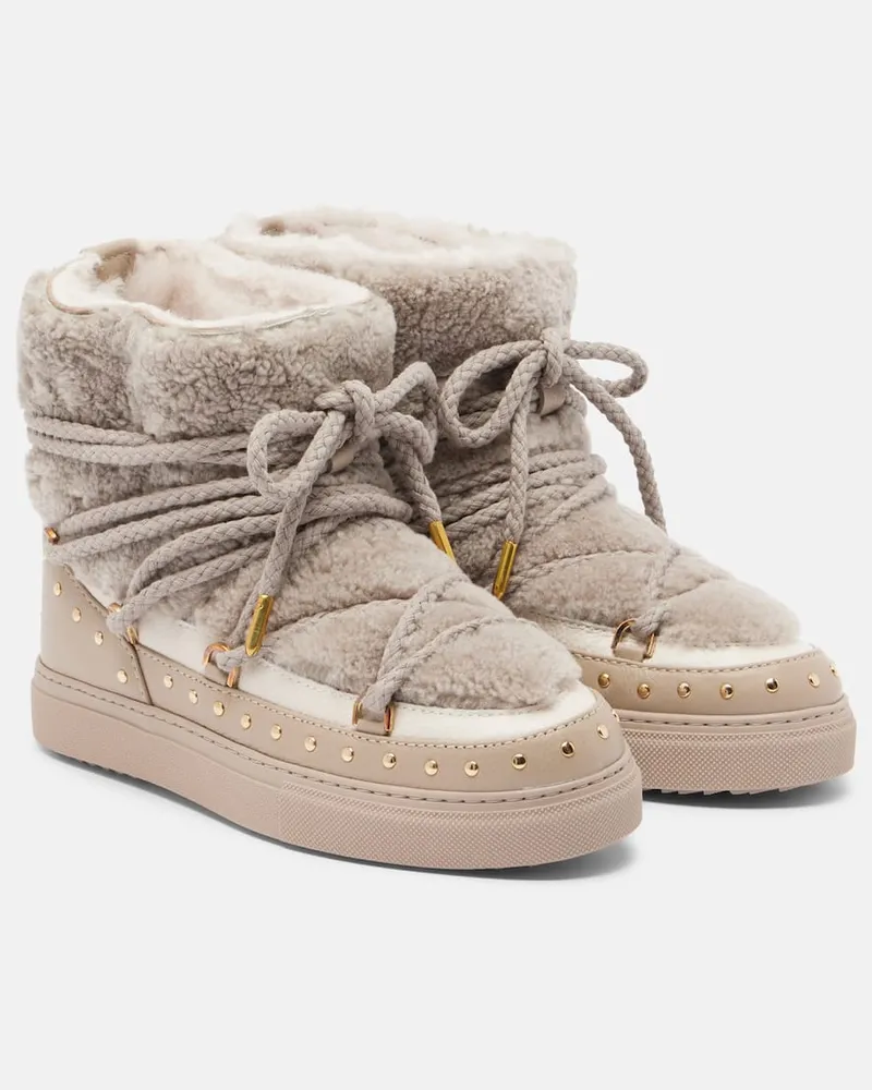 INUIKII Schneestiefel Curly Rock aus Leder mit Shearling Grau